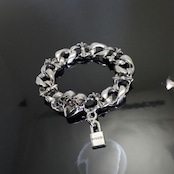 #1 & BUTTERFLY COMBO BRACELET HEART CLASP w/PADLOCK / #1 & バタフライ コンビ ブレスレット・ハートクラスプ