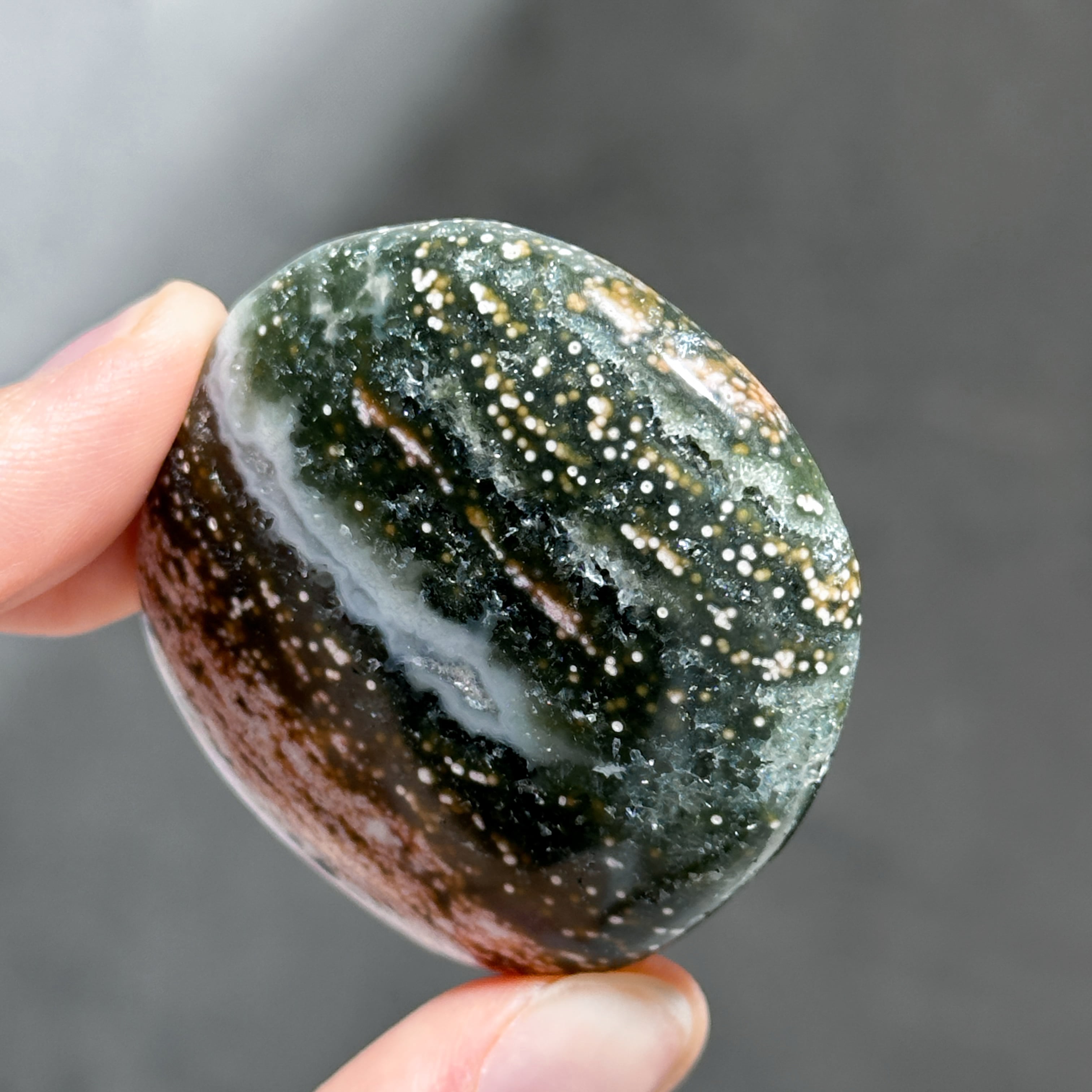 珍しい深海パワーストーン　オーシャンジャスパー オーシャンジャスパー⑪ ハート 水晶/天然石/鉱物/パワーストーン