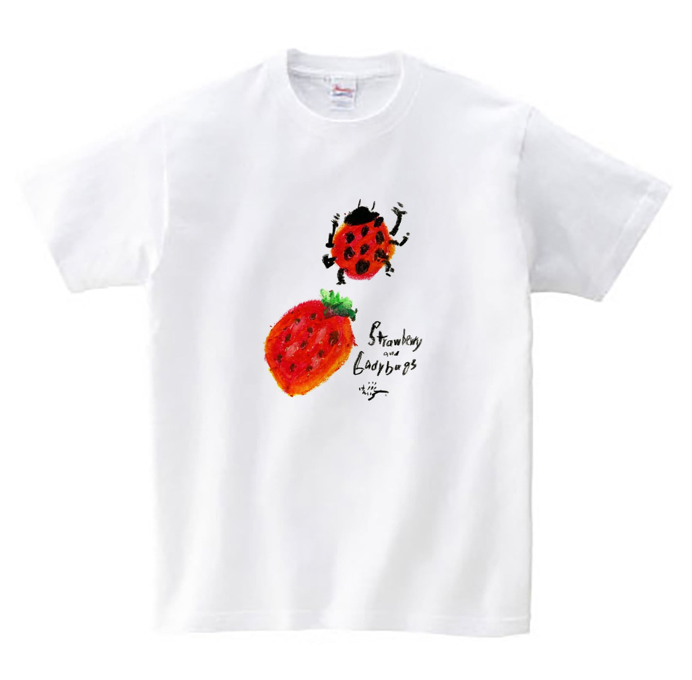いちごとてんとう虫Tシャツ | 小川けんいちアートショップ