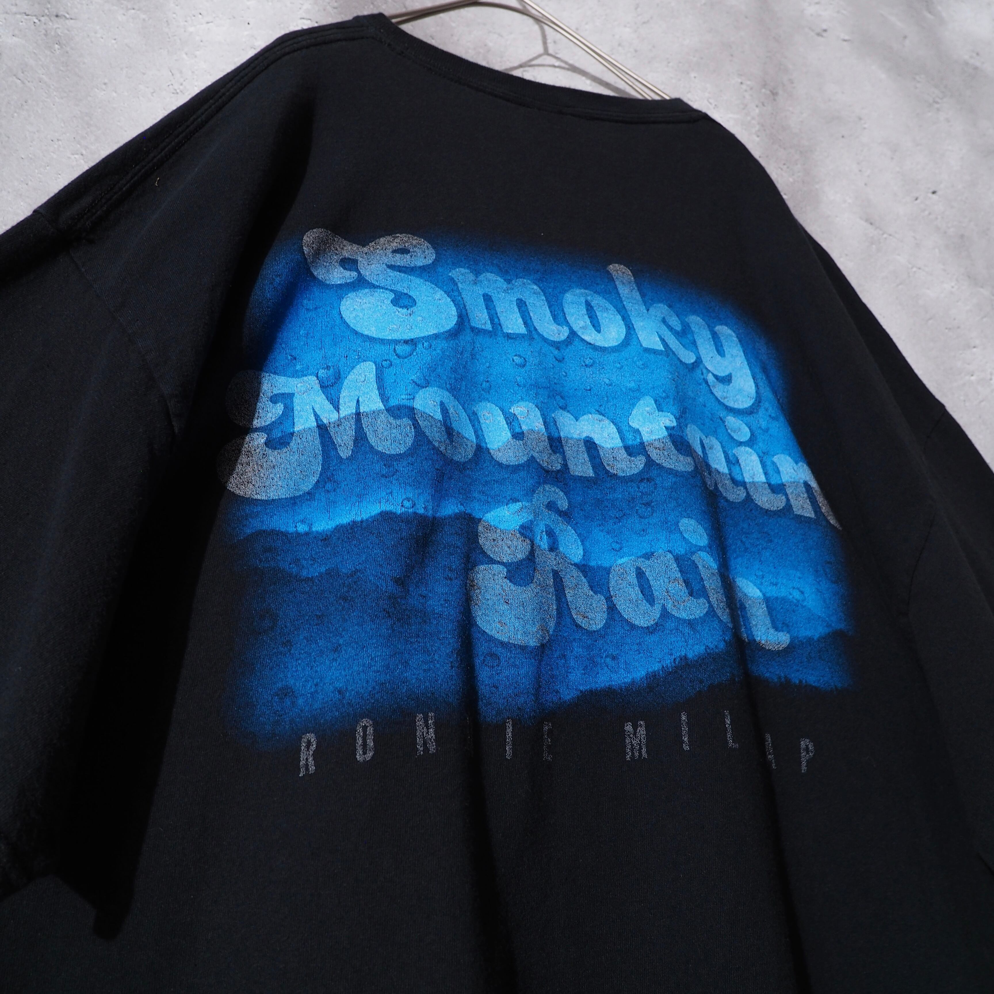 ” Ronnie milsap ” smoky mountain rain printed loose black Tee