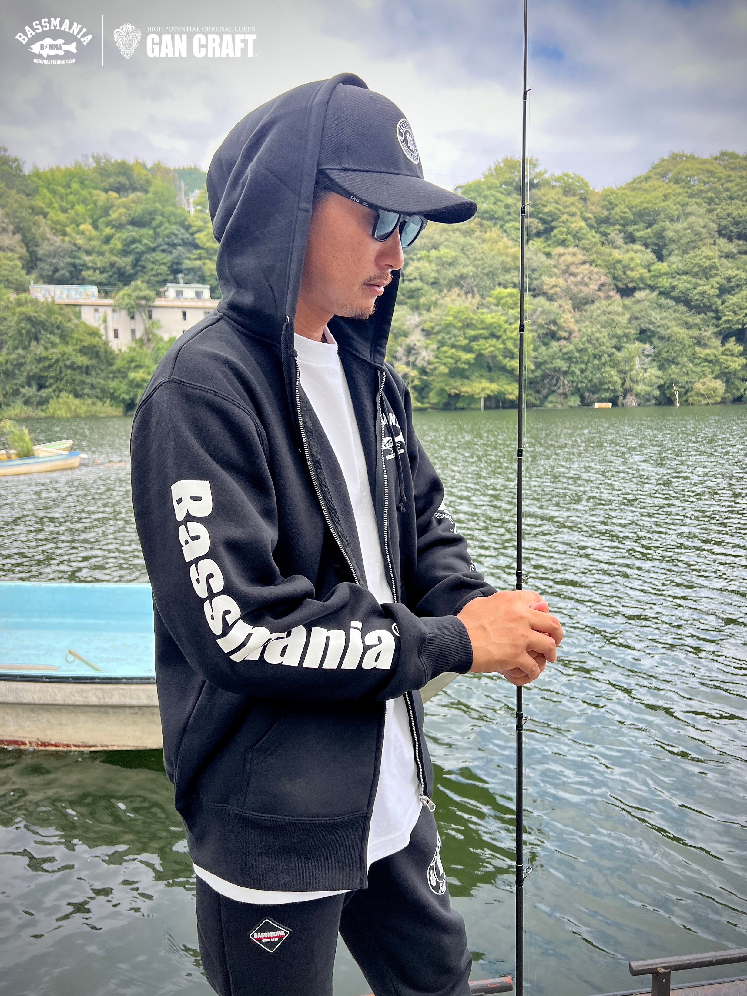 GANCRAFT×BASSMANIA】GANMANIA Sweat Zip parka ［BLK］［LIMITED