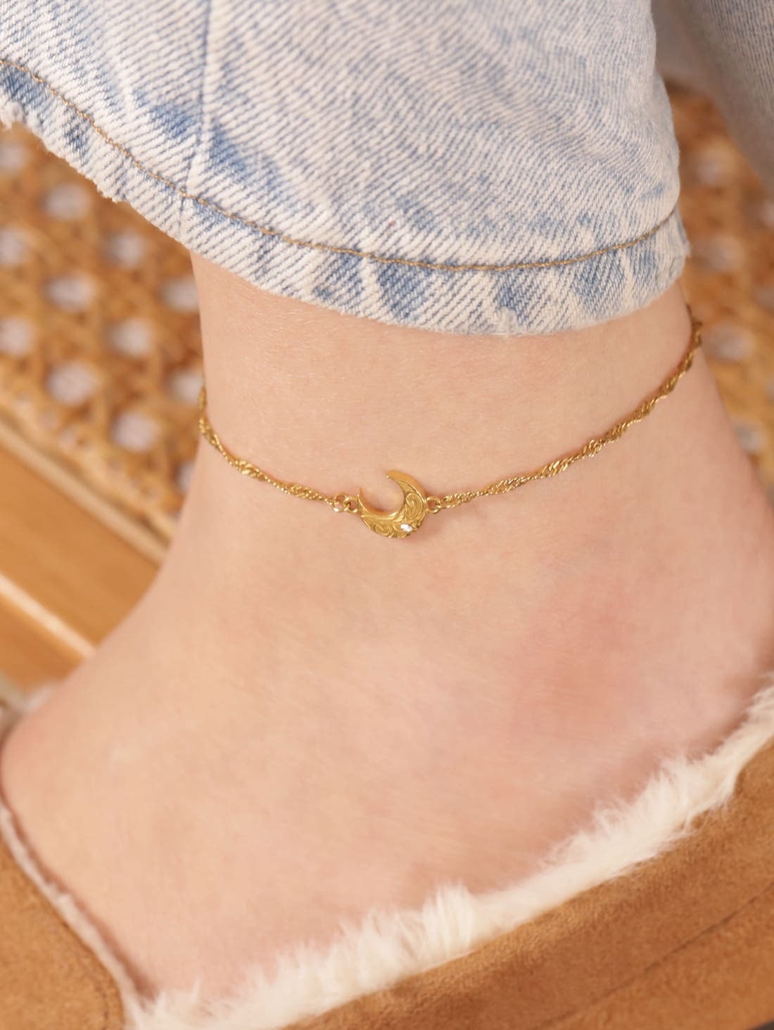 2/12再入荷【 screw 】316L hawaiian sun & moon anklet #a19 | rani