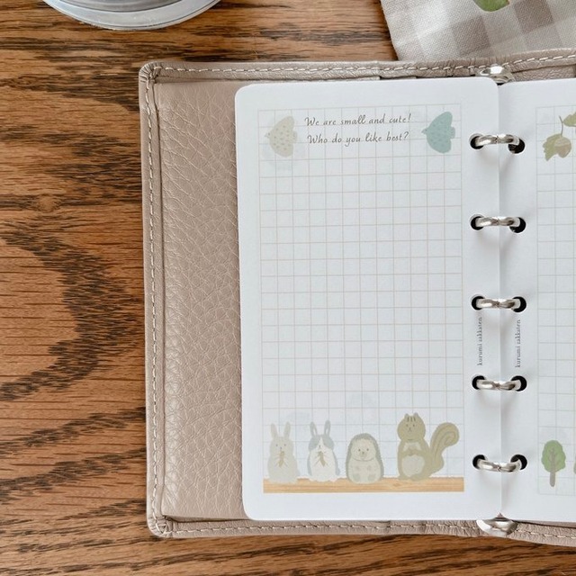 マイクロ5サイズ『森のやさしいおともだち』方眼メモリフィル