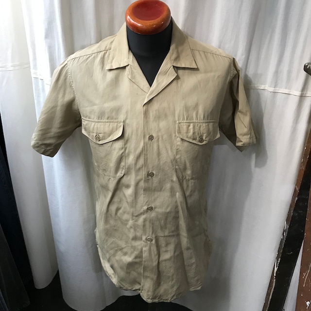 ~60's vintage CREIGHTON U.S.N UNIFORM アメリカ海軍 マチ付き開襟シャツ　メンズM