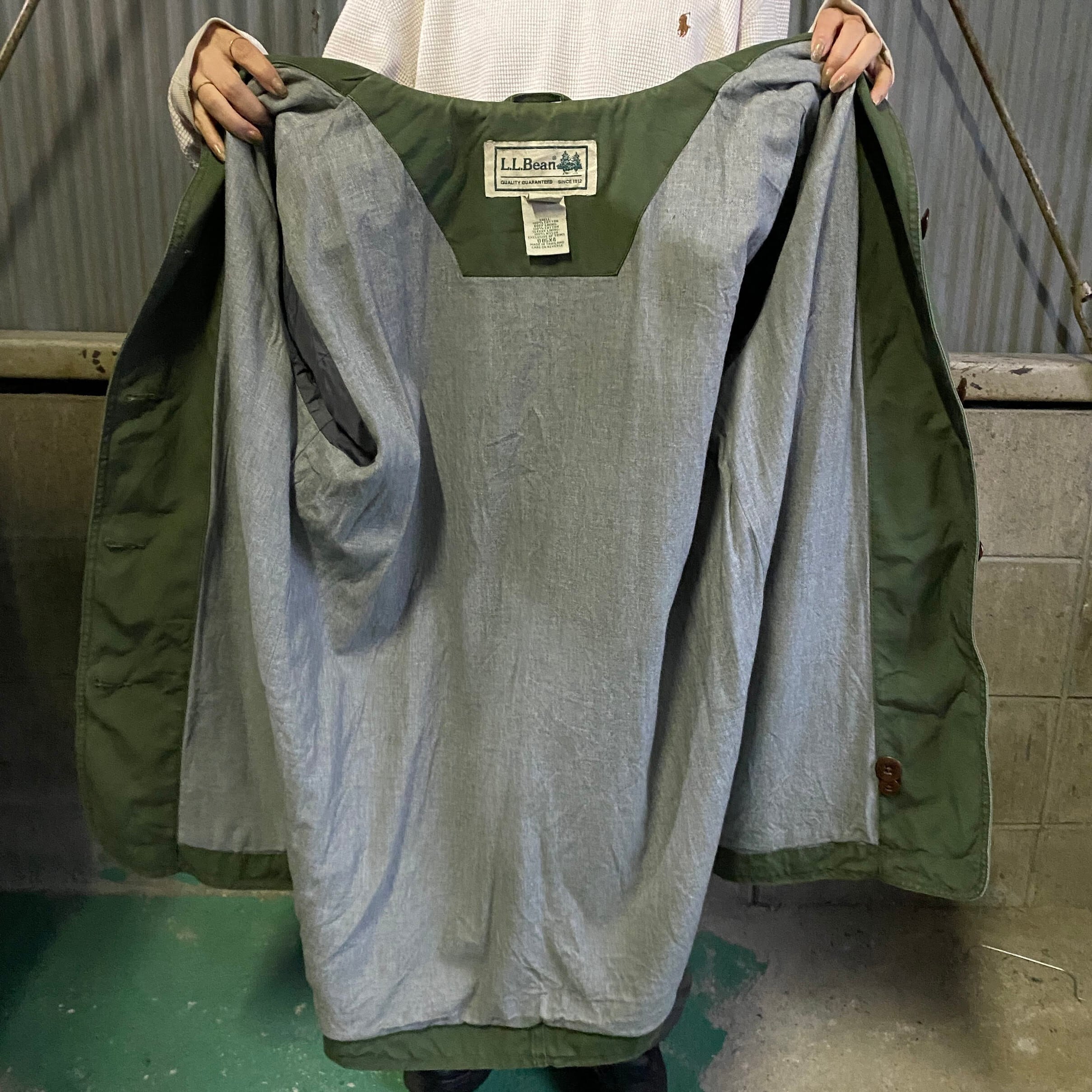 EX オイルドジャケット ハンティングジャケット 緑襟 セージグリーン L