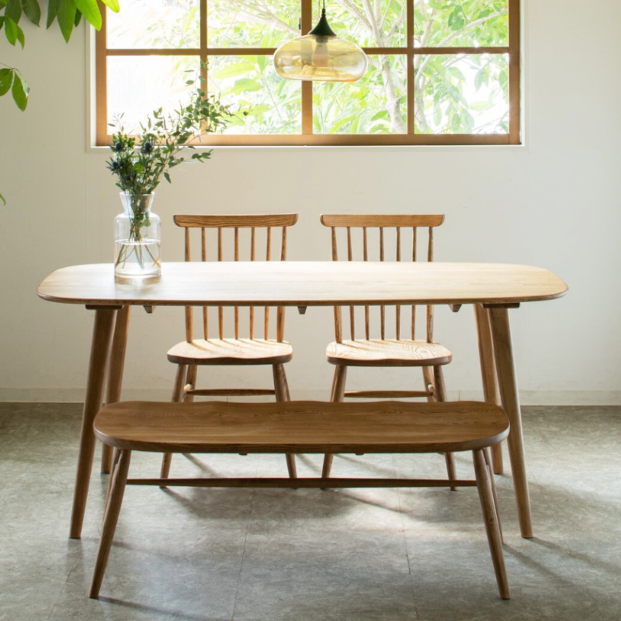 アッシュ無垢材 楕円形ダイニングテーブル【160cm / 単品 】☆ 家具  