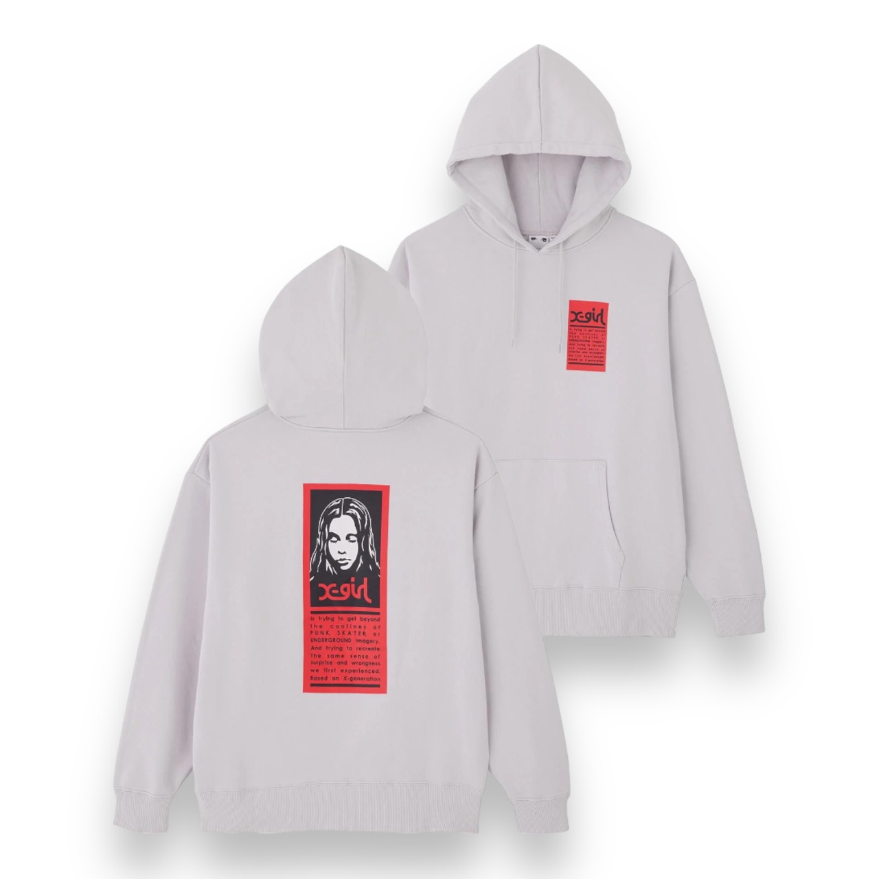 【X-girl】WORDS FACE SWEAT HOODIE  【エックスガール】