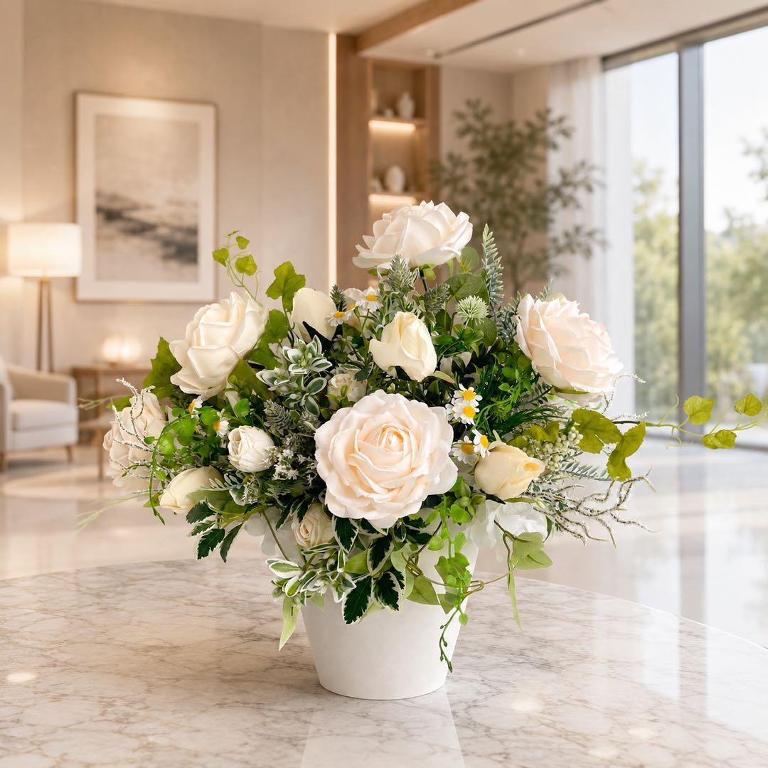 造花・アートフラワー モカアンドマルシェの光触媒フラワー ホワイト