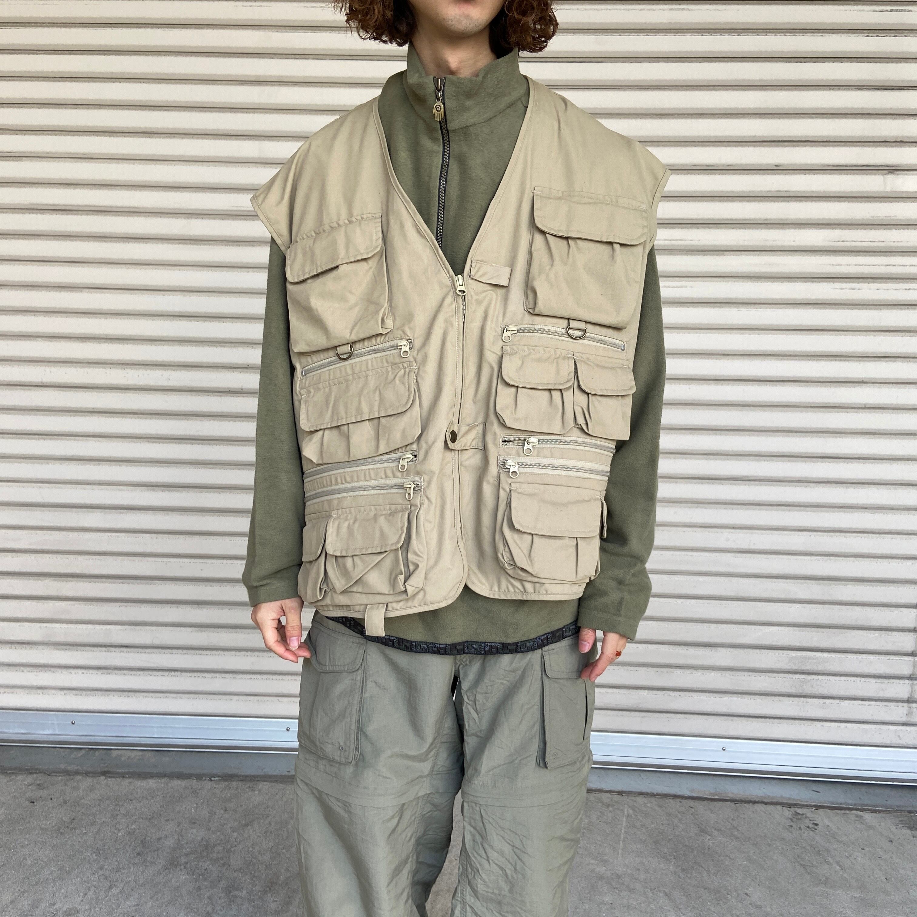 80s90s ウールリッチ フィッシングベスト 2XL ベージュWoolrich-