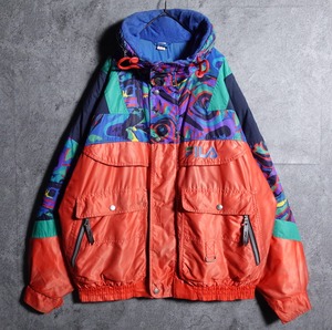“FILA” artistic embroidery nylon jacket