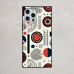 受注生産 iPhoneケース 赤い丸と同心円の護符柄｜幾何学シンボル TALM067C