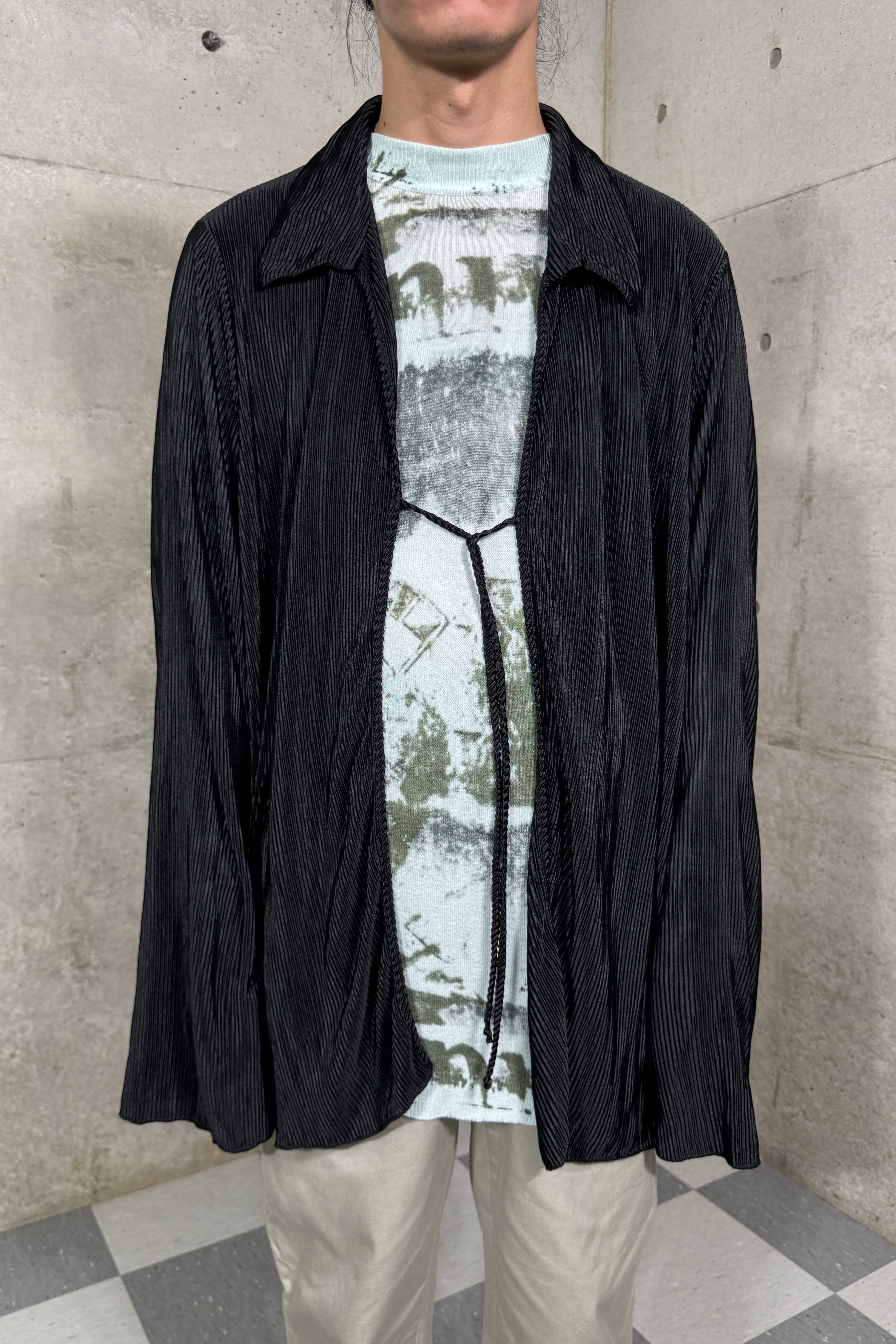 vintage ribbon pleats shirt