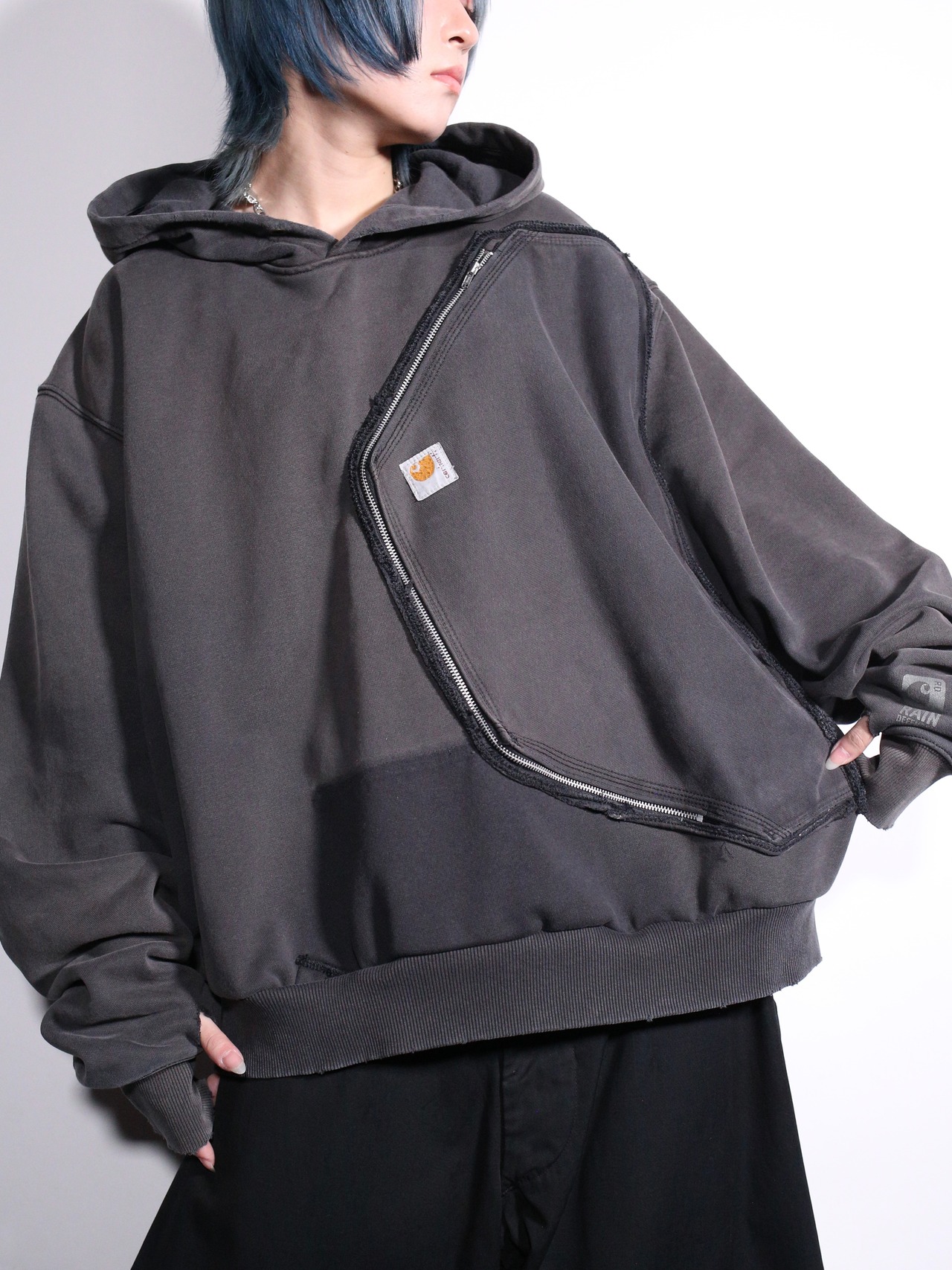 REMAKE / ”Carhartt” side-zip pocket hoodie - 2