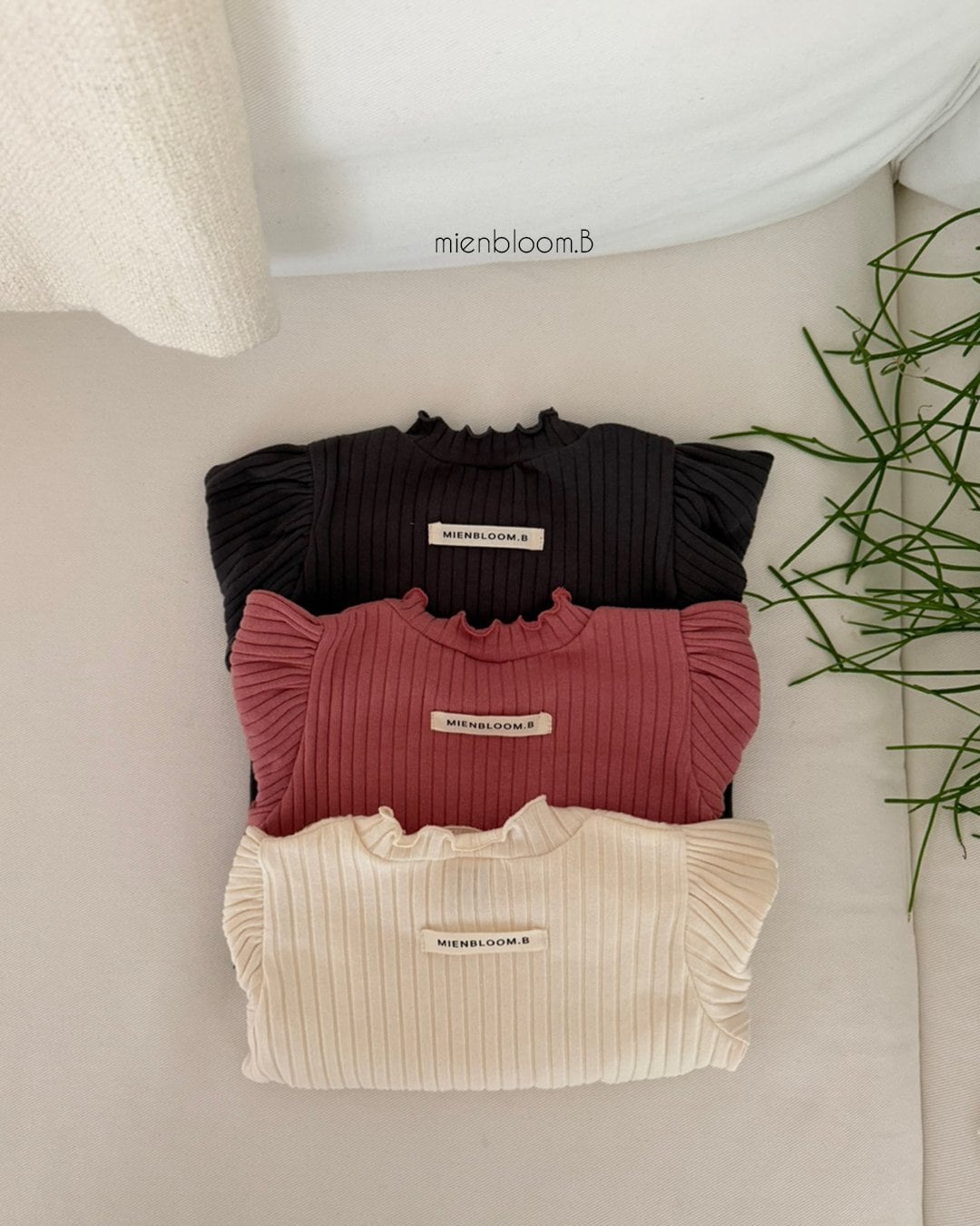 送料無料【予約】/ babyレースリブTシャツ / mienbloom