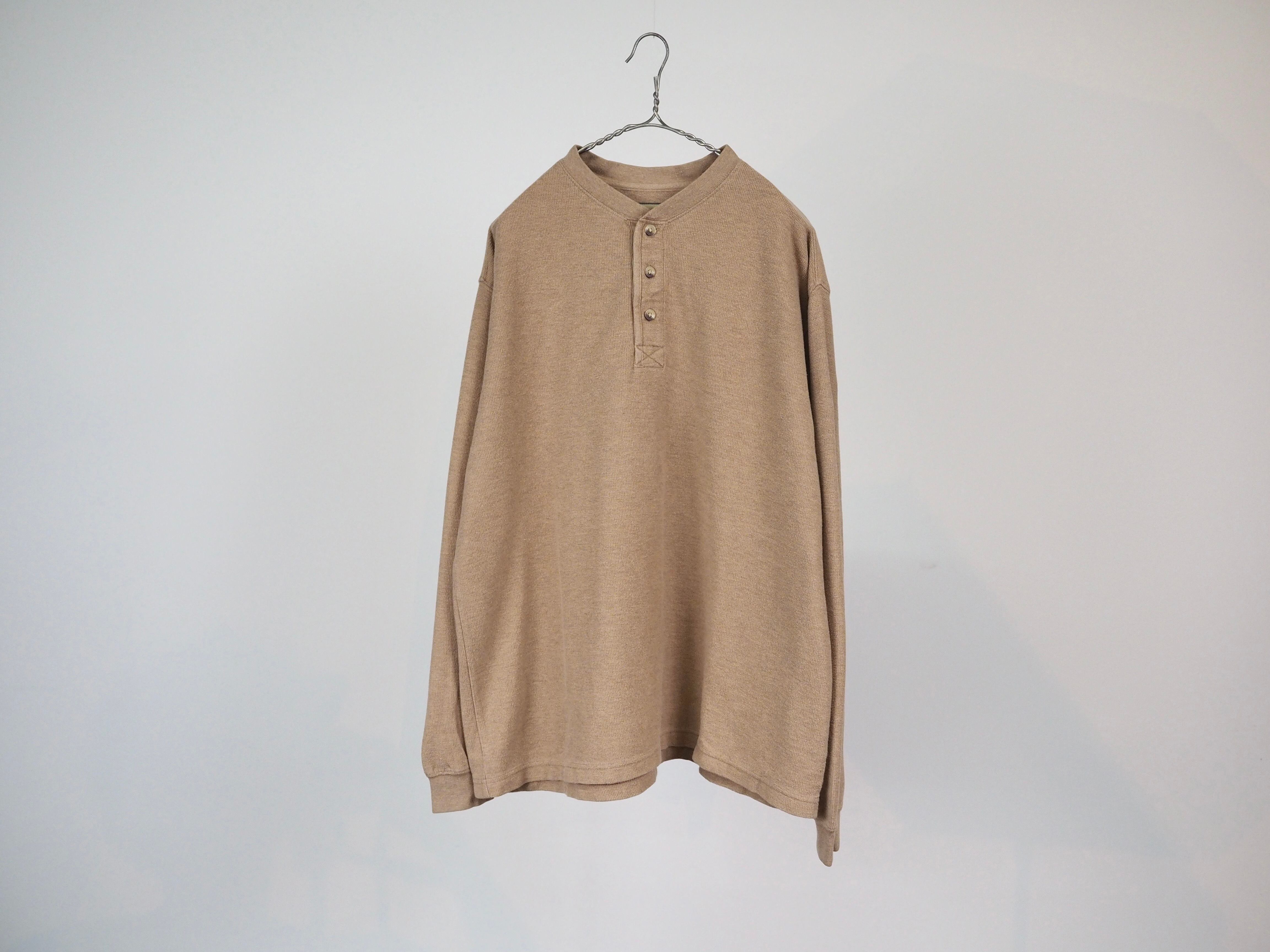 Waffle thermal henry neck L/S T-shirt L