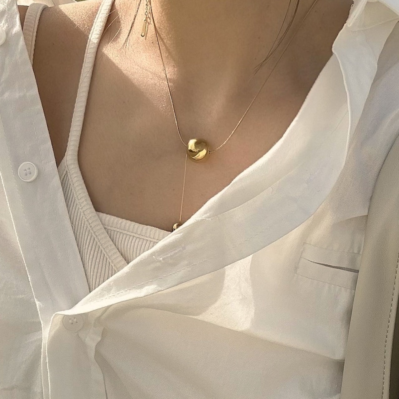 ［ stainless necklace ］two balls