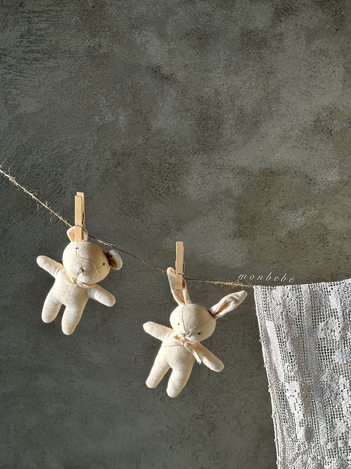 Bunny Bear クリーム色 ぬいぐるみ monbebe【送料無料・即納】organic soft toy うさぎ・くま ぬいぐるみ