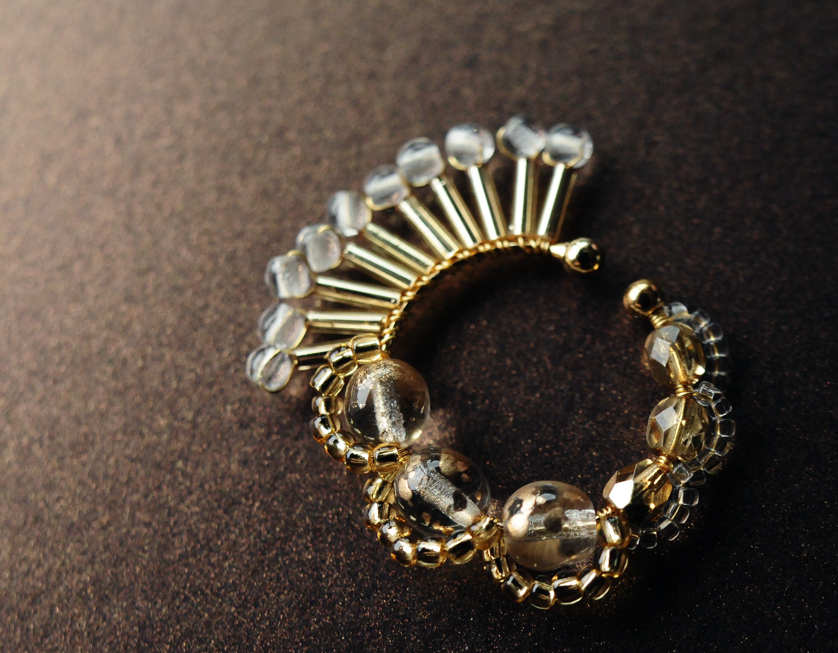 ＜Rollo～イロヅクビジュー～＞イヤーカフ『 ハミングバード/hummingbird 』<Clear GOLD>