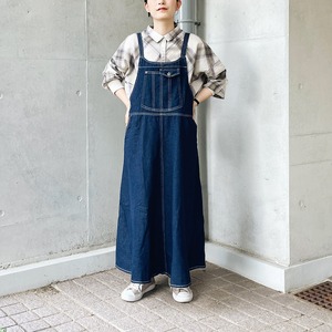 Denim salopette skirt