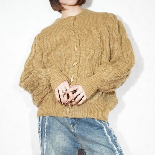 RETRO VINTAGE DESIGN MOHAIR KNIT CARDIGAN/レトロ古着デザインモヘアニットカーディガン