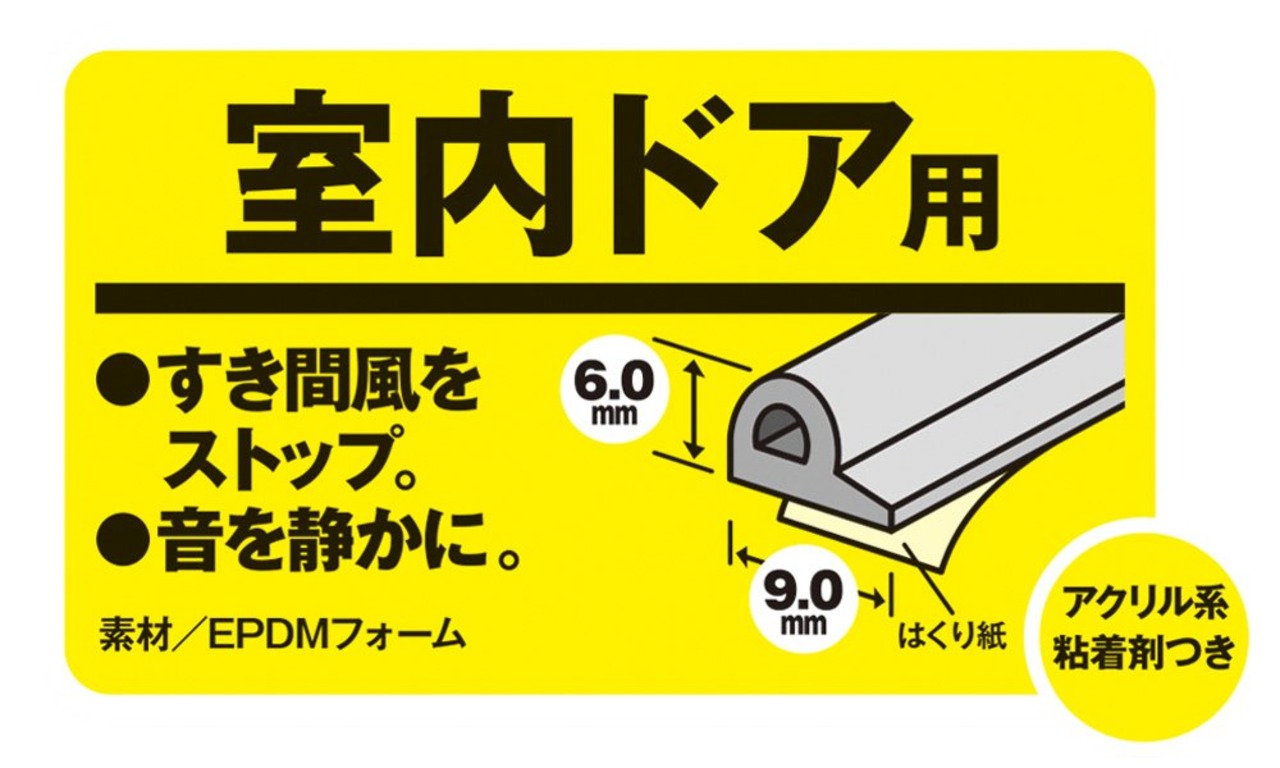 3M スコッチ室内ドア戸あたりP型テープ2本 黒 EN-52