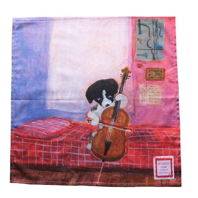 tapestry handkerchief "Drawing cats"