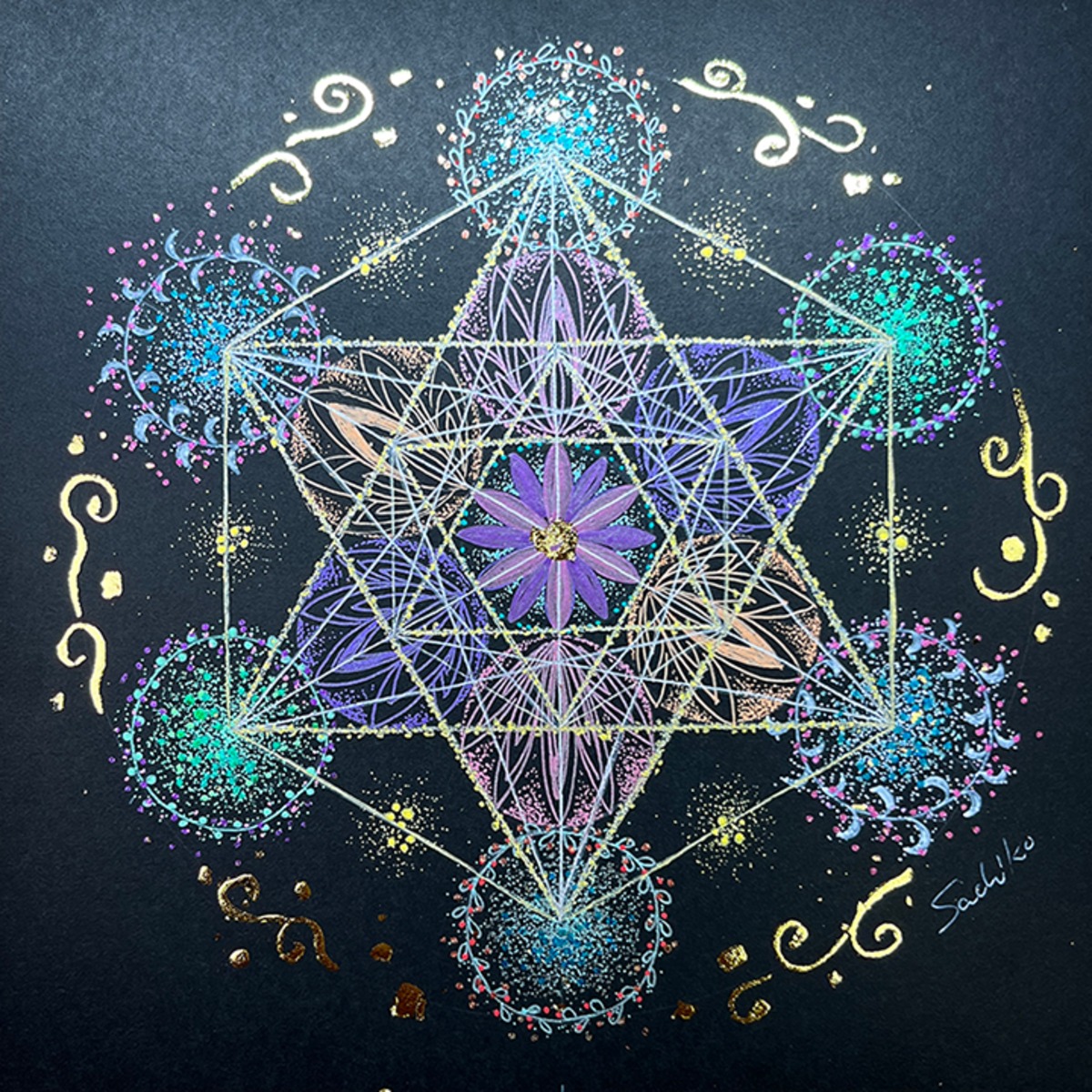 水晶クリスタル・オニキス・カーネリアン曼荼羅 神聖幾何学 魔方陣