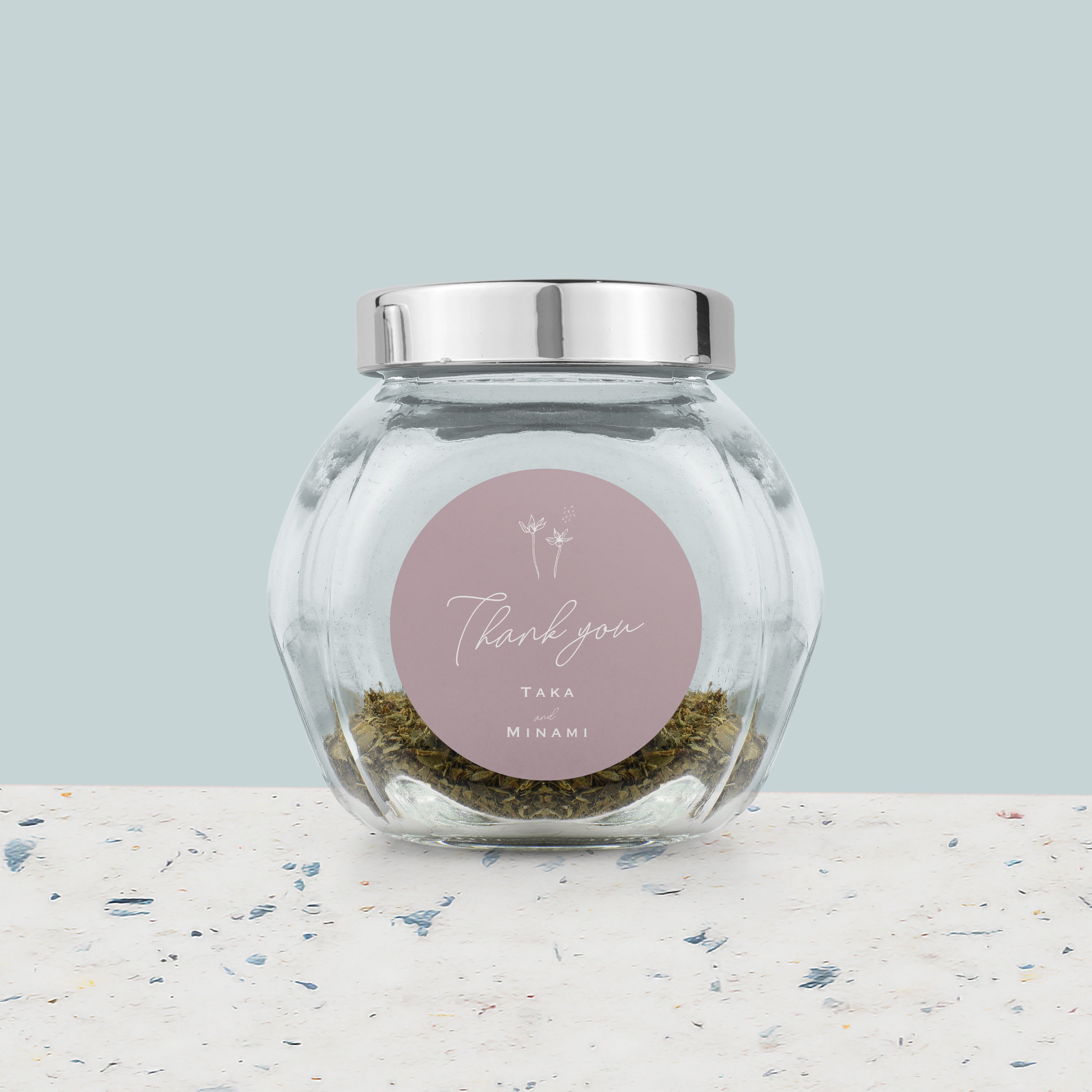 【送料込】丸型&角丸四角形 くすみピンクのサンキューシール 100個~