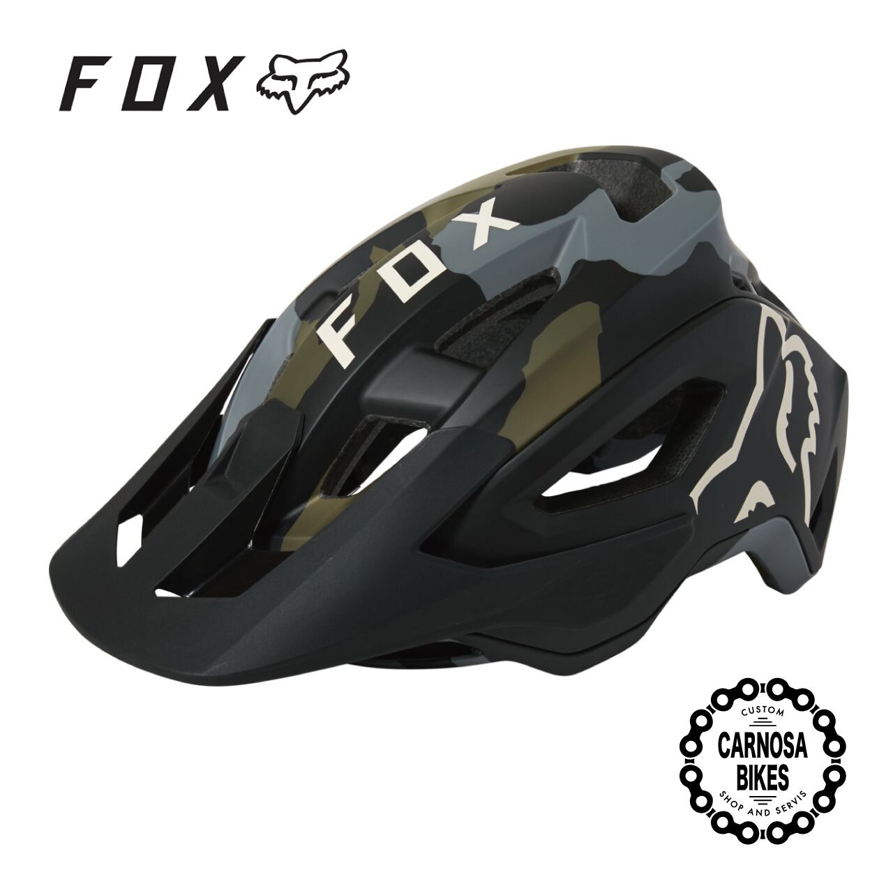 Fox Speed Frame Pro Helmet スピード フレーム プロ ヘルメット Mips Green Camo Carnosa Bikes マウンテンバイク Bmx 自転車ショップ