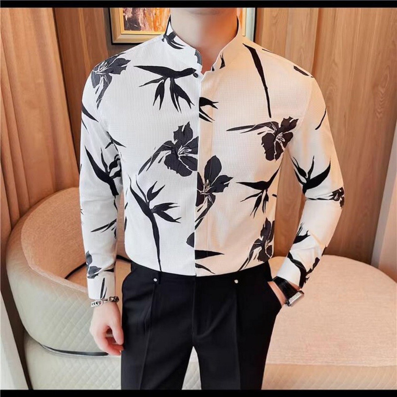 long sleeve printed shirt tops 00297