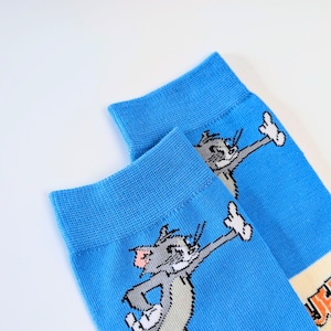 ♧【 crew socks / クルーソックス 】Tom and Jerry ( トムとジェリー ) / トムジェリ / 靴下 / フリーサイズ〚アメリカン雑貨 アメトイ〛