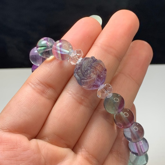 グラデーションフローライト・お花デザインブレスレット