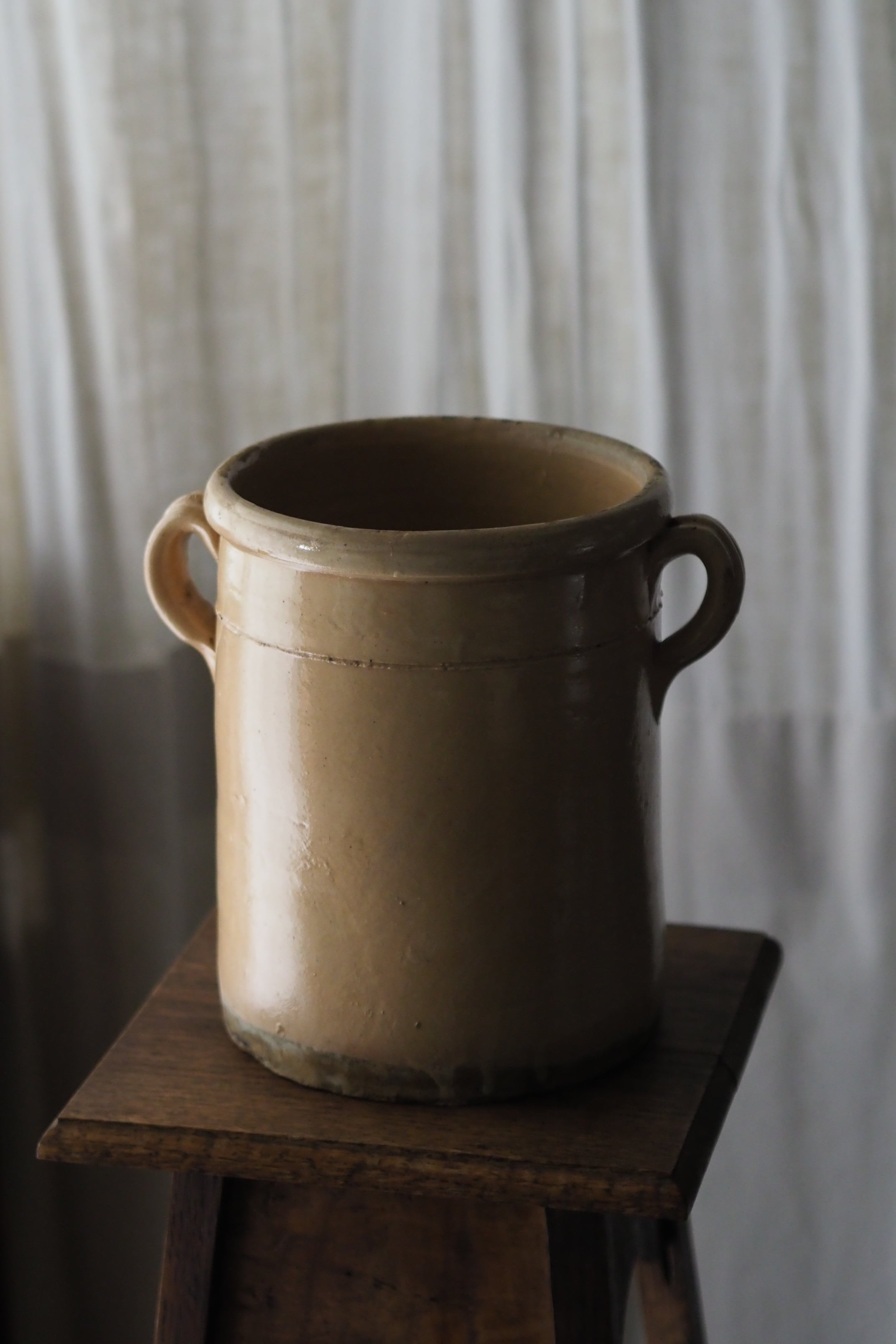 イタリア 両耳のコンフィポット-antique pottery pot | アンティーク