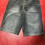 Dickies ブラックデニムジョーツ　ヒップ刺繍　ディッキーズ　膝下ショーツ