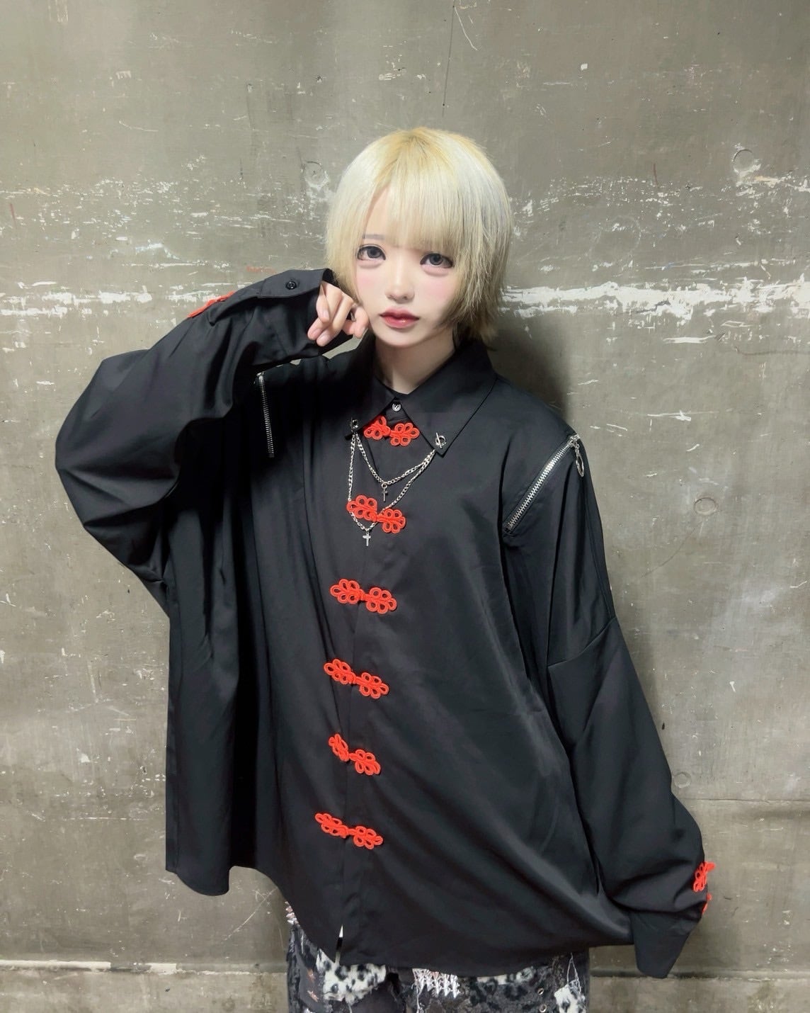 PSYNYXXチャイナシャツ 地雷系 サブカル系 個性派 | 韓国系ユニ