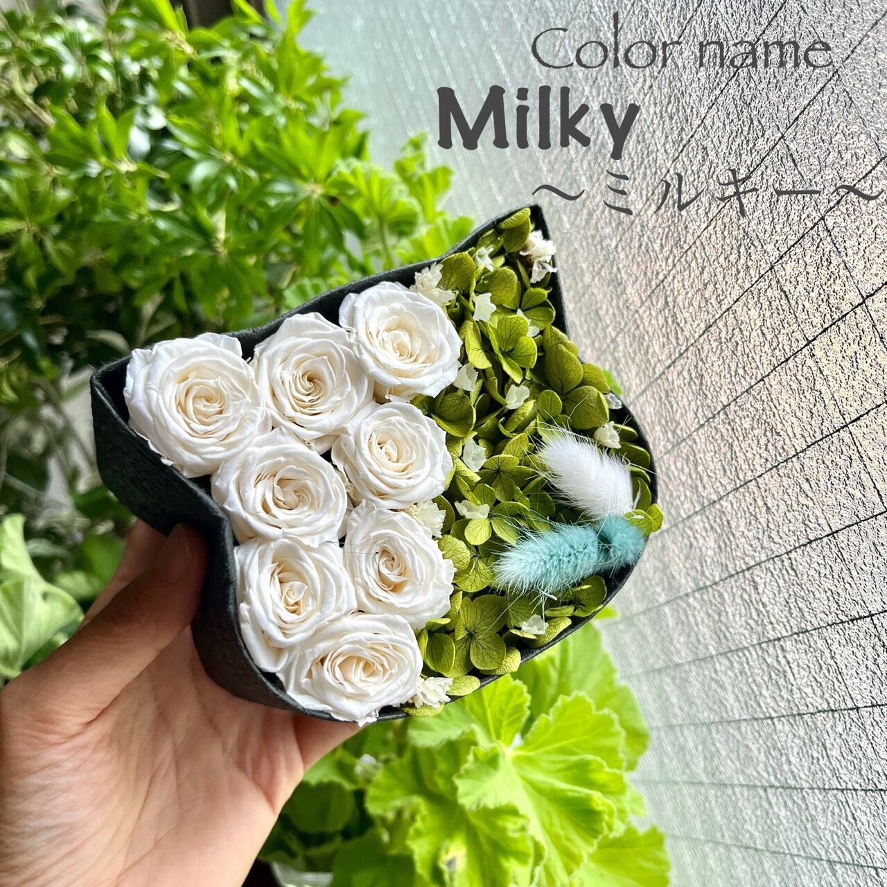 こねこばこ Milky ～ミルキー～ オリジナル 猫型 フラワーボックス