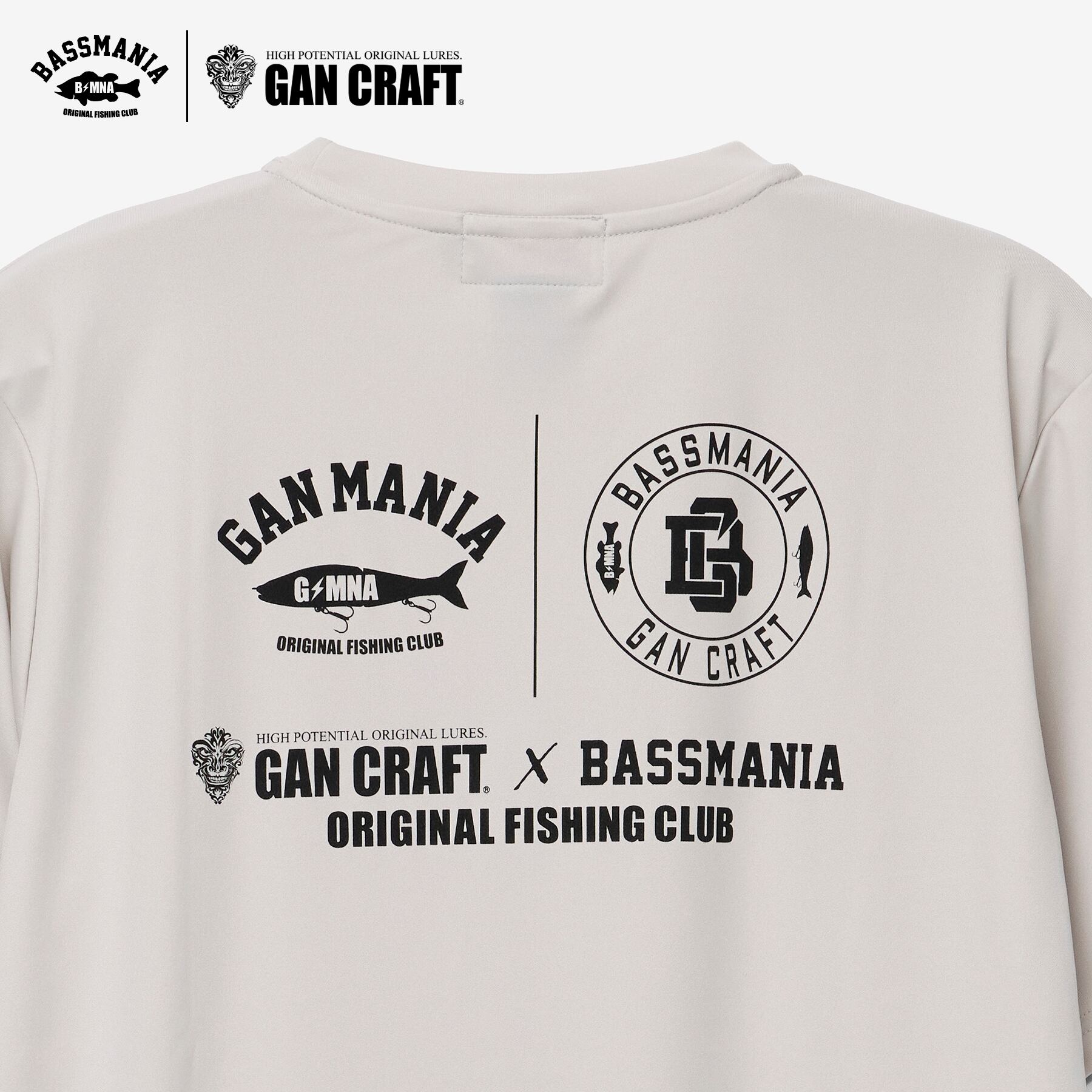 GANCRAFT×BASSMANIA】GANMANIA LOGO ドライTシャツ ［FROST GRY