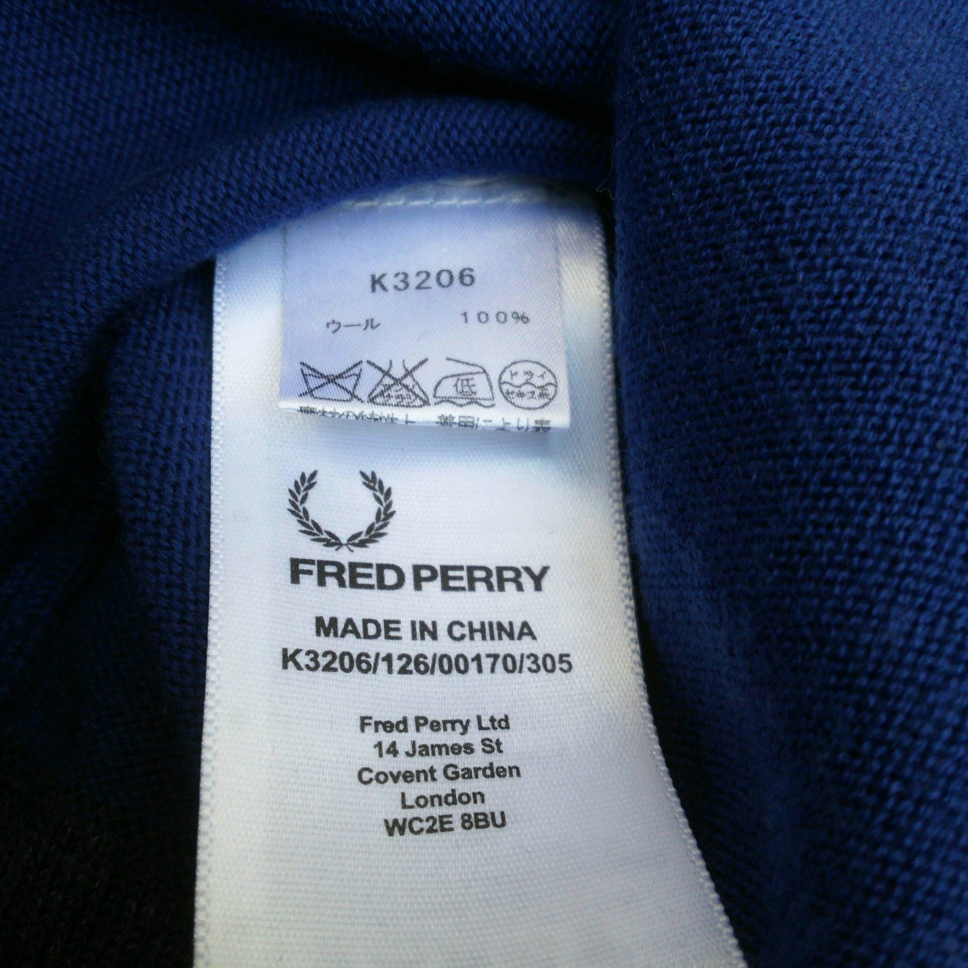 フレッドペリーFRED PERRY/メリノウール/ニット/セーター/青/M/ | 古着 ...