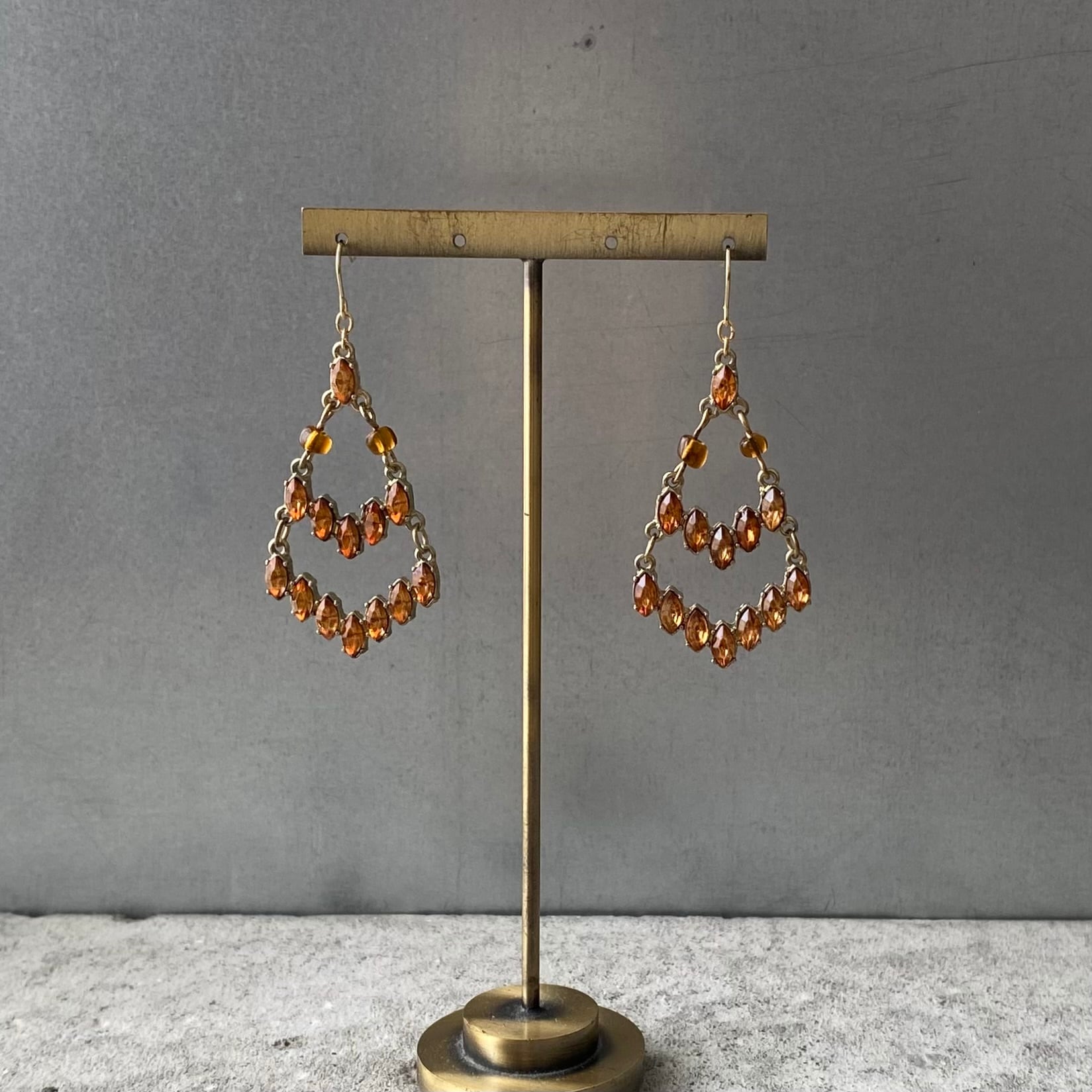 Vintage 90s-00s USA retro brown bijou classical pierces レトロ