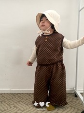韓国子供服 / LALALAND / 26Autumn / ベベ ハートドット ベスト / 秋服 / ベビー *6M~18M*