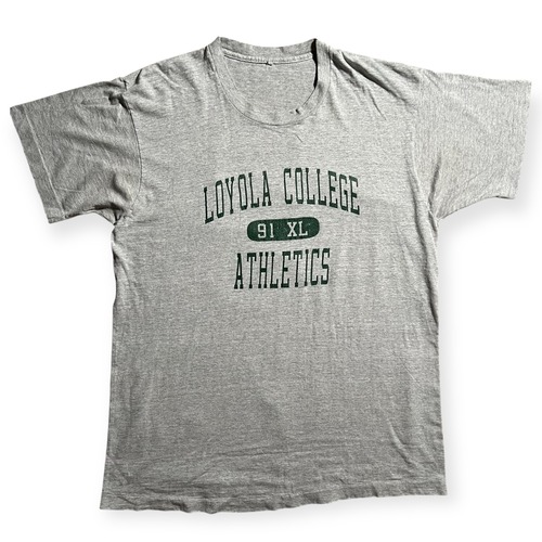 90s "LOYOLA COLLEGE” Gray College Print T-Shirts / "ロヨラカレッジ” グレー カレッジプリント Tシャツ