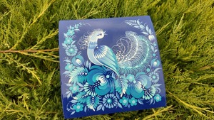 ペトリキウカ塗りのジュエリーボックス 15cm（ティモシェンコ作）ウクライナ製