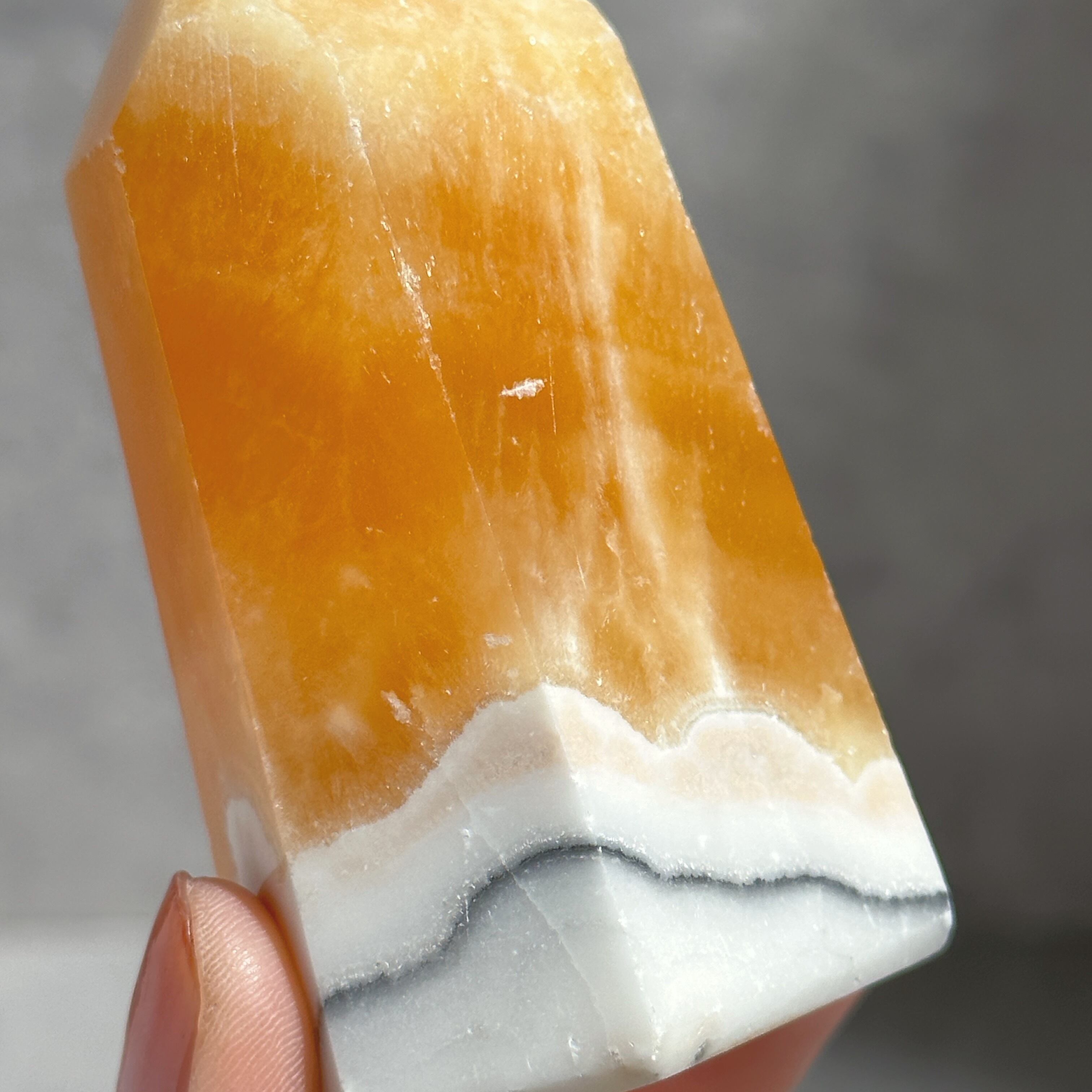 オレンジカルサイト タワー型23◇ Orange Calcite ◇天然石・鉱物
