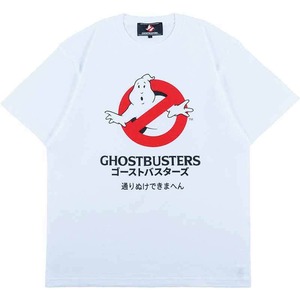 メディコム・トイ MLE ゴーストバスターズ ロゴ " 通りぬけできまへん " ホワイト Tシャツ Mサイズ 紙タグ付き