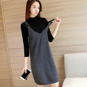 セットアップ ロンパース オールインワン レディース 送料無料 4色ニット+ジャンパースカート ハイネックトップス サロペット ミディアム丈 7分袖 ストレートパンツ サロペット レイヤード キャミ ラップデザイン 袖なし ノースリーブ バックシャン バックコンシャス ハイウエスト 大人可愛い きれいめ 上品 大人女子 こなれ感 マニッシュ 抜け感 黒 ブラック 美脚 脚長 インスタ映え 春夏 大人 かわいい おしゃれ 普段使い デイリー お出かけ 旅行 パーティー 二次会 トレンド