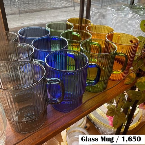 STACKING GLASS MUG 4color / スタッキングガラスマグ 全4色 マグカップ クリアカラー 透明感 カラフル シンプル かわいい おしゃれ ギフト プレゼント