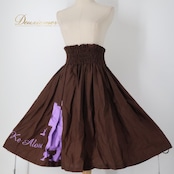 フラダンス 衣装 パウスカート ブラウン系 エムエムジェイ 日本製 ハワイアンプリント アロハ フラ ダンス レッスン 練習 ダンサー 踊り子 シングル スカート 華やか 鮮やか かわいい おしゃれ 上品 大人っぽい フレア ふんわり 軽やか パープル系 茶 紫 フラダンス衣装 ハワイアンスタイル ダンス衣装 ダンスレッスン ダンスウェア