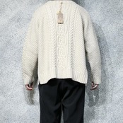 design side slit fisherman knit