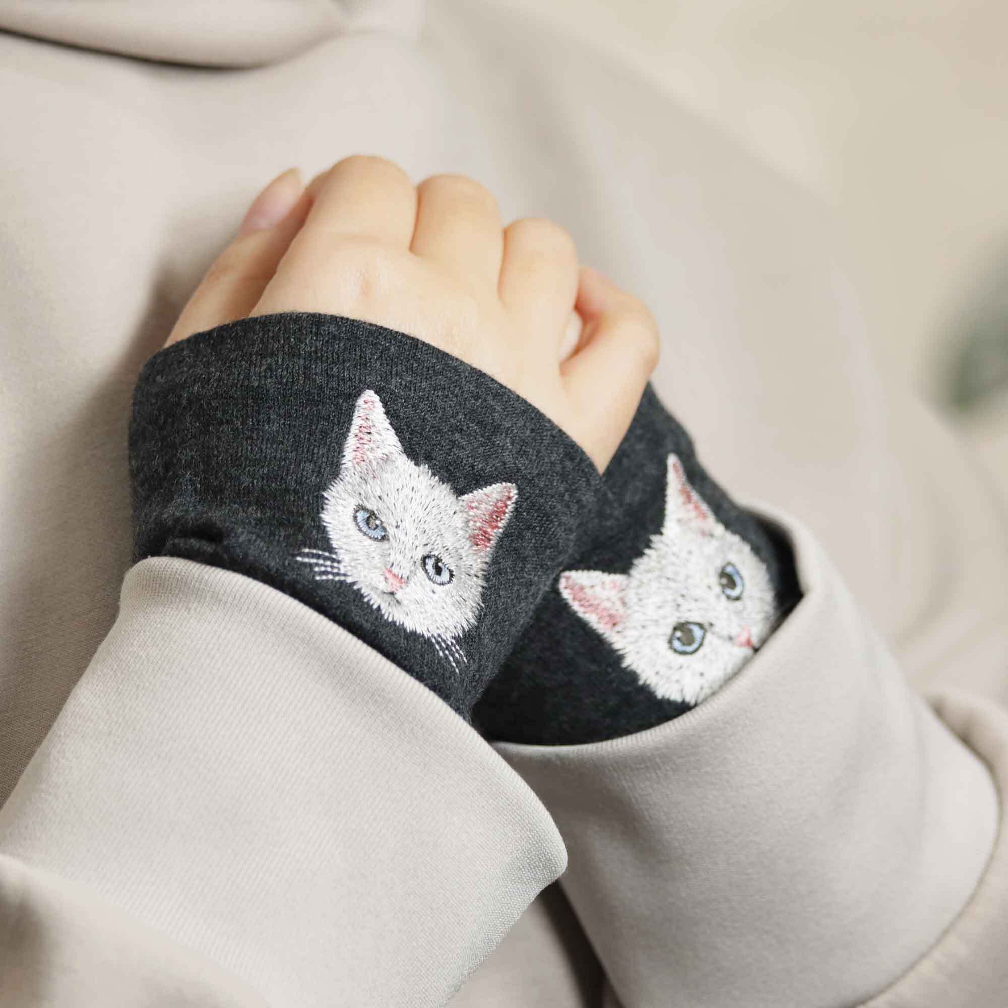 猫リストマフラー】白猫／一度使うと手放せない気持ち良さ／ウール100