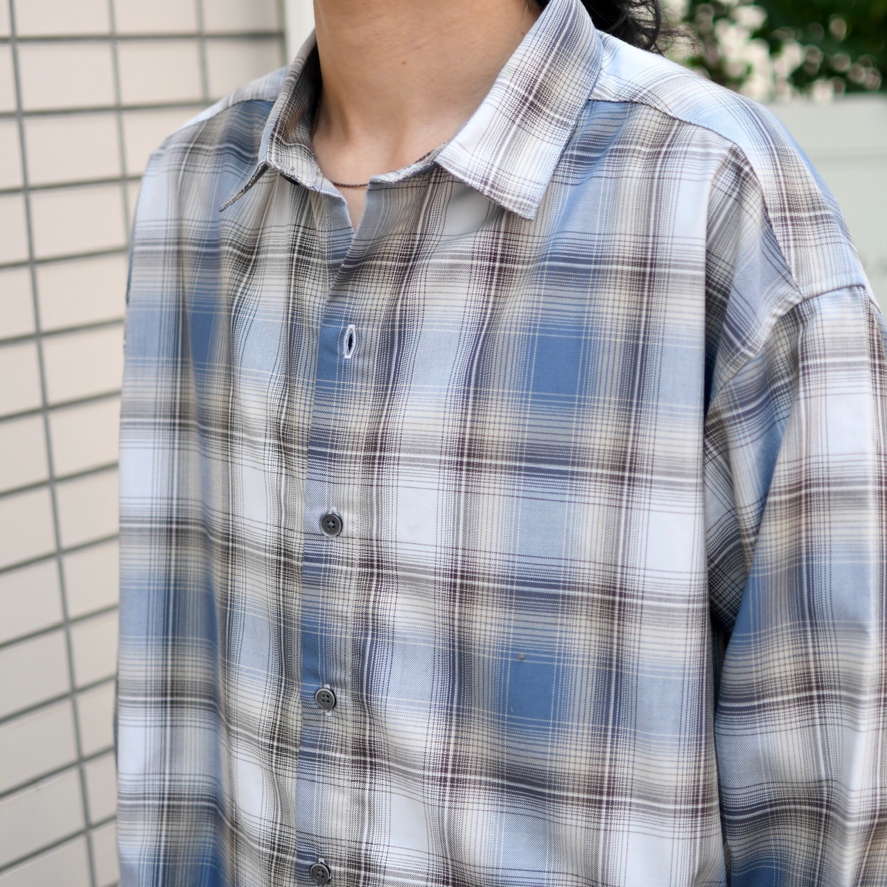 cotton ombre check shirt